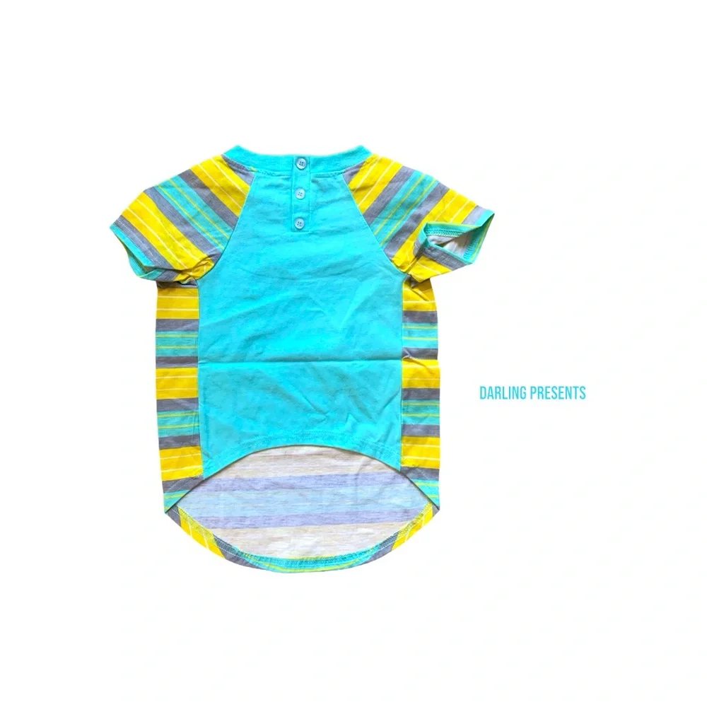 Vibrant Life Striped Dog Tee Shirt Color Multi Size M
